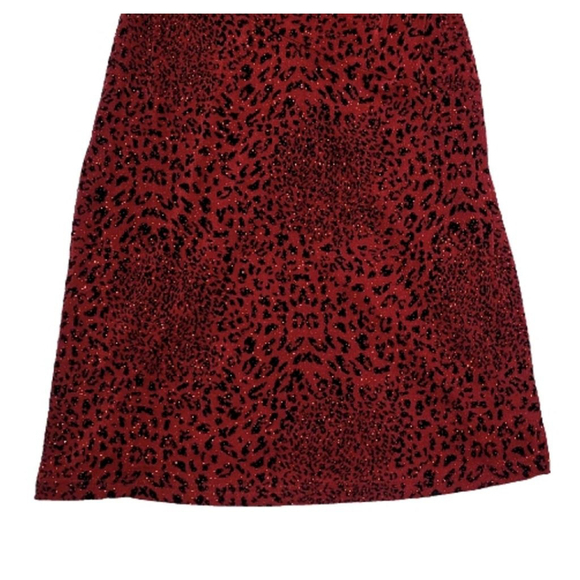 I.N. San Francisco Garnet Red Metallic Jaguar Print Cowlneck Bodycon Mini Dress - Picture 5 of 10